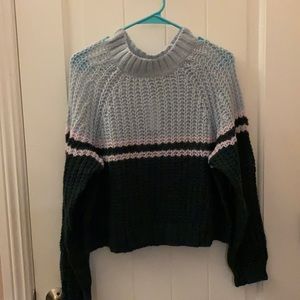 Blue & green knit sweater
